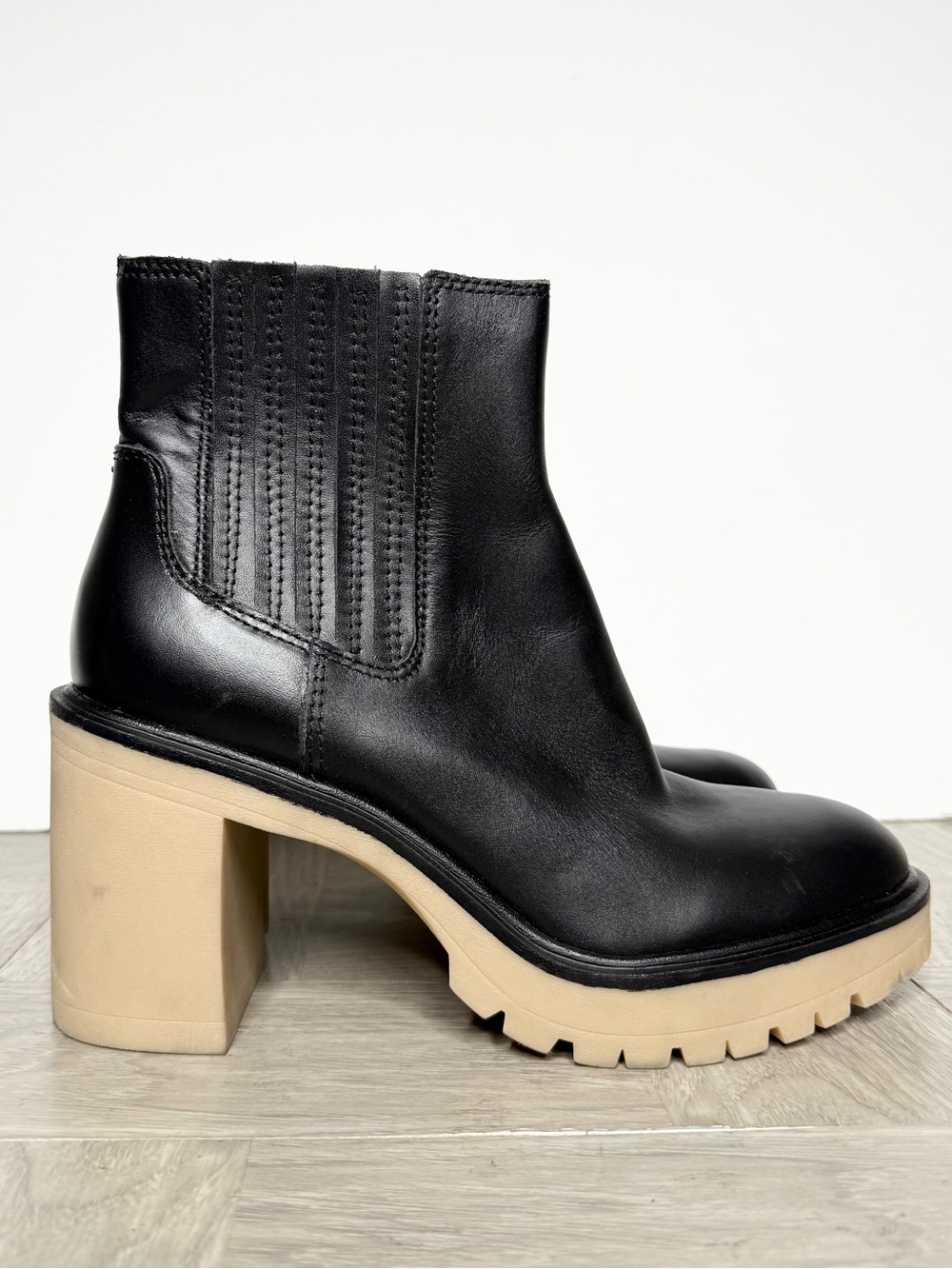 Dolce Vita Black Caster Heeled Boot 10